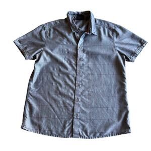 Mammut Short Sleeve Windowpane Plaid Breathable Blue Button Up Shirt L